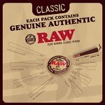 RAW Cones Classic 1-1/4 Size - 50 Pack - Slow Burning Pre Rolled Cones made of Paper with Tips & Packing Tubes Included