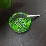 Pot Leaf Weed Cigarette Ashtray for Outdoors and Indoors Use… green