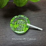 Pot Leaf Weed Cigarette Ashtray for Outdoors and Indoors Use… green