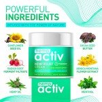 HEMPACTIV Hemp Cream, Use on Muscles, Neck and Shoulders, Infused with Hemp, Menthol, MSM & Arnica, 4 Fl Oz