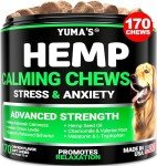 YUMA'S Hemp Calming Chews for Dogs - Advanced Dog Calming Chews - 170 Chews - Anxiety Relief Treats - Separation Aid, Barking, Stress Relief, Thunderstorms - Melatonin - Hemp Oil - Made in USA
