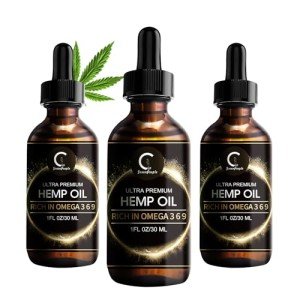 GPGP GreenPeople (3Pack Natural Hemp Oil Extract, Immune System Support, Focus Calm, Stress, Mood, Pure Extract, Rich in Omega 3&6&9 Fatty Acids