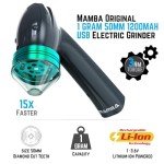Mamba Original 1g Gray USB Electric Herb Grinder. Small Portable Metal Herbal Grinder Machine & Spice Mill for the Kitchen