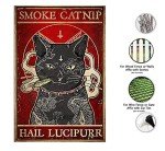 Vintage Tin Sign Smoke Catnip Poster Home Wall Art Decoration Retro Metal Tin Sign 8x12 inch