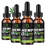 (4-Pack) High Potency Hemp Oil - 1,000,000 Maximum Strength - Helps Relaxation, Stress, Calming, Sleep - Organic Hemp Oil Extract - Vegan, Immunization Support, Non-GMO