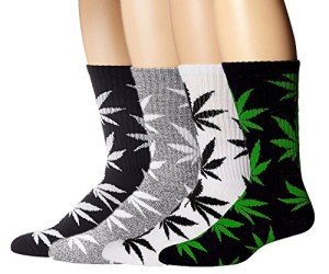 Athletic Sports High Crew Socks for Men Women Leaf Cotton Sock(4 Pairs Mix Color)