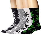 Athletic Sports High Crew Socks for Men Women Leaf Cotton Sock(4 Pairs Mix Color)