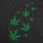 Womens Glitter Pot Leaves T Shirt Cute 420 Lovers Weed Leaf Graphic Novelty Pothead Top Funny T Shirts Saint Patrick's Day Tops for Women Cool 420 T Shirt Black - L