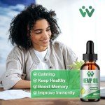 WACHRAY 2 Pack Hemp Oil Drops High Potency - Pure C02 Extraction, Vegan, Non-GMO Oil