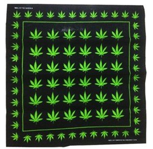 Marijuana Hemp Leaf Logo 420 Weed Bandana