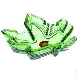 Weed Leaf Ashtray Colorado Puffr Green Glass 5"