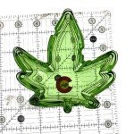Weed Leaf Ashtray Colorado Puffr Green Glass 5"