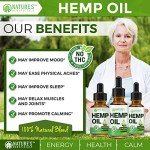Nature's Beneficials Organic Hemp Oil Extract Drops, 2000mg - Omega Fatty Acids 3 6 9, Non-GMO Ultra-Pure CO2 Extracted, 2 oz