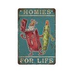 Elerwall Shabby Durable Thick Metal Sign 8x12 inches,and Weed Homies for Life Tin Sign,Love Weed Art,Man Cave Pub Club Cafe Home Decor,Birthday Anniversary Housewarming Gift