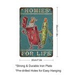 Elerwall Shabby Durable Thick Metal Sign 8x12 inches,and Weed Homies for Life Tin Sign,Love Weed Art,Man Cave Pub Club Cafe Home Decor,Birthday Anniversary Housewarming Gift