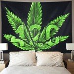 NiYoung Green Leaf Weedleaf Pot Leaf Wall Tapestry Hippie Art Tapestry Wall Hanging Home Decor Extra Large tablecloths 50x60 inches for Bedroom Living Room Dorm Room