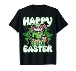 Happy 420 Easter Funny Smoking Easter Bunny Men Women T-Shirt