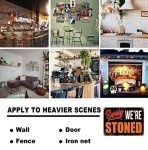 Funny Weed Ganja Decorations,Sorry We're Stoned Sign,Humor Man Cave Garage Bar Pub Farmhouse Cafe Wall Art Metal Poster,Stoner Gifts,Smoking Marijuana Home Décor 8x12 Inch