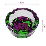 Glass Cigarette Ashtray with Colorful Pattern…