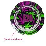 Glass Cigarette Ashtray with Colorful Pattern…