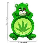 Auhafaly Cool Stoner Bear Polyresin Ashtray for Smoker Gifts - 4"x6"