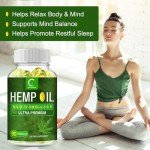 GPGP GreenPeople 100% Natural Hemp Oil Capsules - 180 Servings - Extra Strength Hemp Oil Extract for Stress, Sleep & Mood Support, Rich in Omega 3, 6, 9
