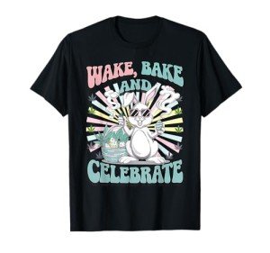Easter Bunny Marijuana Cannabis Stoned 420 Weed Happy 420 T-Shirt