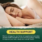 Hemp Oil Capsules - 100% Organic Hemp Oil, 60,000 Max Strength, Supports Immune, Skin, Calm, Sleep & Overall Health - 180 Veggie Softgels