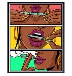 Stoner Room Decor - Dope Poster - Marijuana Decorations - African American Wall Art - African American Women, Black Woman- Pothead Cannabis Gifts - Blunt Weed Smoking Gifts - Black Art Dope Wall Print