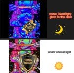 Hippie Hippy Wall Tapestry Trippy Smoking Tapestries Blacklight Tapestry for Stoner Bedroom Room Decor Weed Accessories Smoke Tapestrys Marijuana Cannabis High ST Poster Trippy Room Decor 48” x 36”