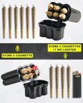 4-Hole King Size Pre-roll Cone Holder Case, Cigarette Case for Regular Size Cigarettes & King Size, Small Container Lighter Box, Smoking Accessories for 1-1/4 Size Pre Rolled Rolling Paper