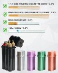 4-Hole King Size Pre-roll Cone Holder Case, Cigarette Case for Regular Size Cigarettes & King Size, Small Container Lighter Box, Smoking Accessories for 1-1/4 Size Pre Rolled Rolling Paper