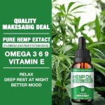Hemp Oil High Potency - Hemp Drops Max Strength 100% Pure Natural Hemp Oils Extract - Best Edible Hemp Supplement for Adult 2 Packs