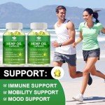 (2Pack) Hemp Oil Capsules - 60,000 Maximum Strength, Immune Support, Focus Calm, Relaxation, Mood, Rich in Omega 3, 6, 9 Fatty Acids - 90 Capsules