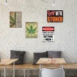 Weed Metal Tin Sign Cannabis Poster In This House We Smoke It Eat It Vape It And Apply It Marijuana Love Weed Art Vintage Cannabis Art Metal Signs Decor Tin Sign Gift for Garage Bar 8x12 inch