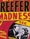 Ann Arbor T-shirt Co. Reefer Madness (1936 Poster) | Funny Absurd Vintage Drug War Marijuana Weed Pot Propaganda Women's T-Shirt (Vneck, L) Red Heather