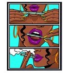 Stoner Room Decor - Dope Posters - Marijuana Decorations - Pothead Gifts - African American Women, Black Woman - Blunt Weed Smoking Gifts - Black Wall Art - Dope Wall Art - Cannabis Art