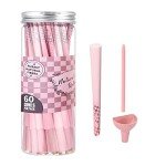 Generic Pre Rolled Cones | 60 Pack Pink Cones Rolling Papers | Classic King Size | Tips & Packing Tubes Included