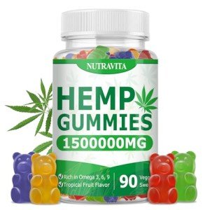 Naturals Fruit Hemp Gummies 1,500,000mg High Strength - Natural Hemp Oil Infused Gummies Great for Peace & Relaxation,America's #1 Favorite Hemp Gummy Brand - 90 Gummies