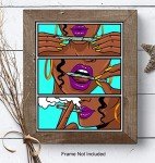 Stoner Room Decor - Dope Posters - Marijuana Decorations - Pothead Gifts - African American Women, Black Woman - Blunt Weed Smoking Gifts - Black Wall Art - Dope Wall Art - Cannabis Art