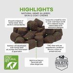 Only Natural Pet Allergy, Skin & Coat Hemp Soft Chews - Allergy Immune Bites for Dogs, Omega 3 Supplement, Hemp Oil - Calming Treats for Itchy Skin Relief, Hot Spot - (120 Count)