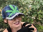 Popfizzy Bling Weed Hat for Women, Distressed Denim Weed Clothes, Pot Leaf Hats, Marijuana Gifts for Women