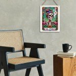 Funny Tarot Card Wall Art Decor Rustic Weed Hanging Sign, Sarcastic Skeleton Skull Witch Stuff Wiccan Witchcraft Supplies, Farmhouse Wall Hanging D閏or, Decorative Wooden Sign for Home Office Bedroom