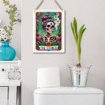 Funny Tarot Card Wall Art Decor Rustic Weed Hanging Sign, Sarcastic Skeleton Skull Witch Stuff Wiccan Witchcraft Supplies, Farmhouse Wall Hanging D閏or, Decorative Wooden Sign for Home Office Bedroom
