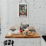 Funny Tarot Card Wall Art Decor Rustic Weed Hanging Sign, Sarcastic Skeleton Skull Witch Stuff Wiccan Witchcraft Supplies, Farmhouse Wall Hanging D閏or, Decorative Wooden Sign for Home Office Bedroom