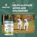 NaturVet Hemp Aches & Discomfort Plus Hemp Seed for Dogs, 60 ct Soft Chews, Made in The USA