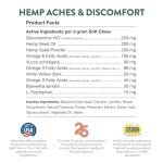 NaturVet Hemp Aches & Discomfort Plus Hemp Seed for Dogs, 60 ct Soft Chews, Made in The USA