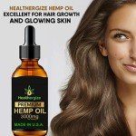 Healthergize Hemp Oil Premium, Non-GMO, Unrefined with Full Flavor and Natural Benefits, for Calm, Sleep, Discomfort-Product of The USA