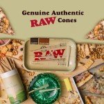 RAW Cones 1 1/4 Size: 50 Pack Patented Slow Burning Pre Rolled Rolling Papers & Tips, Classic Raw Paper, 84mm