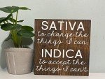 Sativa to Change The Things I Can-Indica to Accept The Things I Can’t Vintage Tin Sign Home Wall Decor Art Room for Home Office Bedroom Living Metal Funny Decoration Housewarming Gift 6"x 8"
